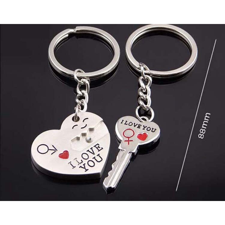 Cặp Móc Khóa Hợp Kim Hình Mèo Chuột Tai Chi Thời Trang Cho Cặp Đôi