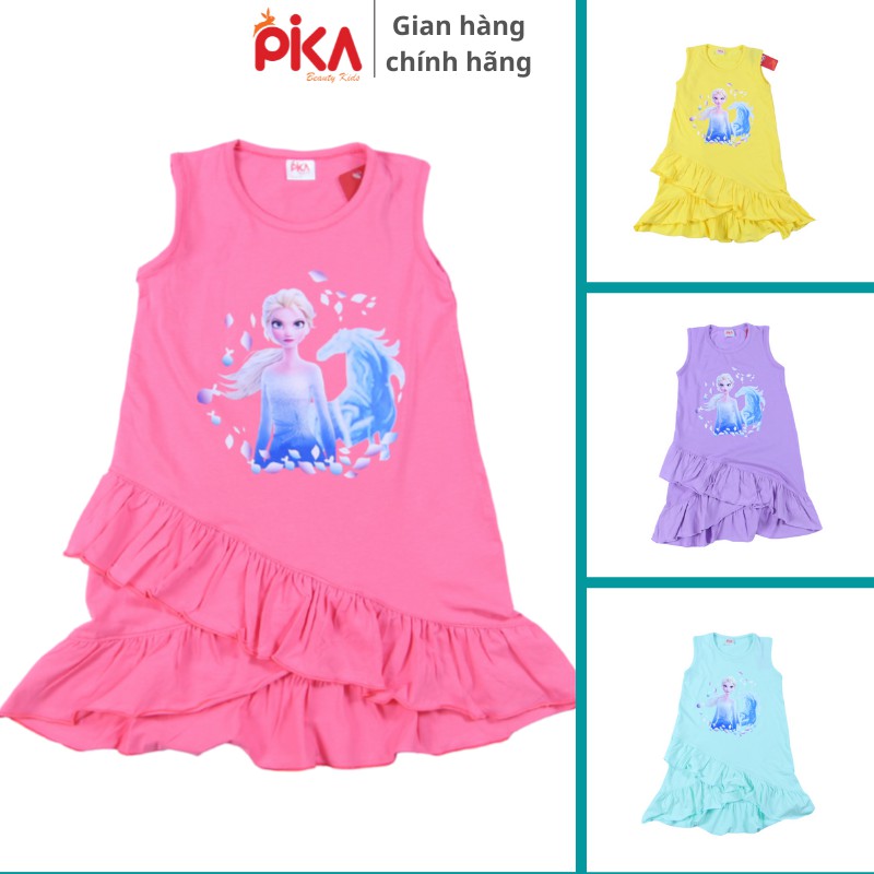 Đầm váy sát nách Elsa - PIKA KIDS - cho bé gái -chất liệu cotton từ 12-25kg