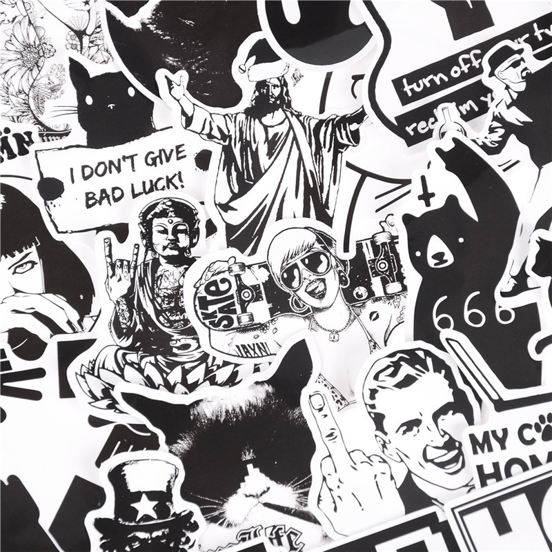 Bộ 100 Miếng Dán Trang Trí Đa Năng Màu Đen