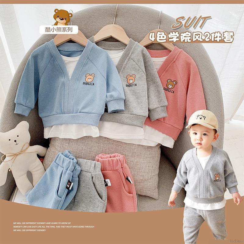 Bộ đồ thể thao 2 món dài tay dáng rộng thời trang dành cho trẻ nhỏ