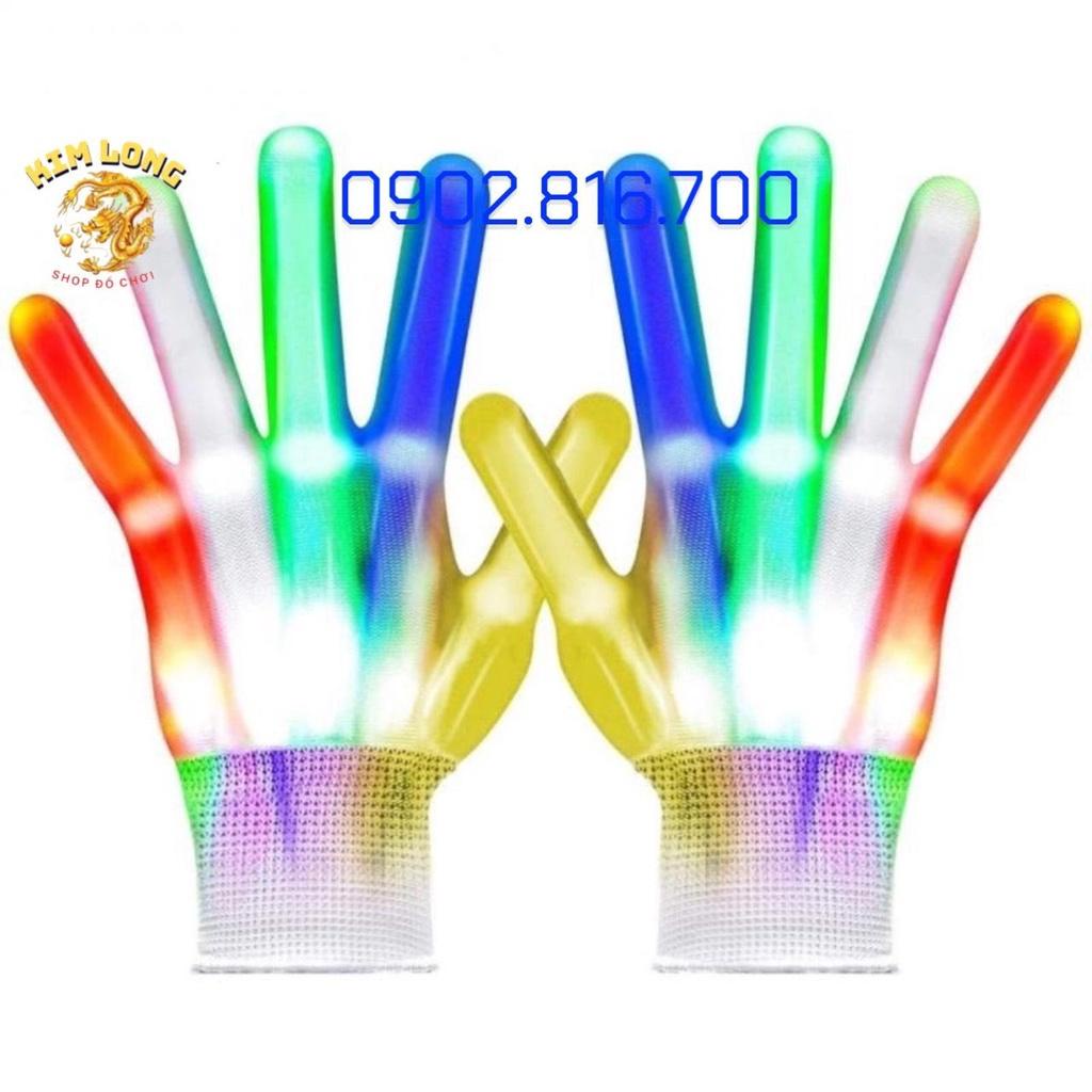 1 CẶP GĂNG TAY GLOVER ĐÈN LED 7 MÀU PHÁT SÁNG NGHỆ THUẬT ĐƯỜNG PHỐ TRANG PHỤC HÓA TRANG HALLOWEEN TRUNG THU