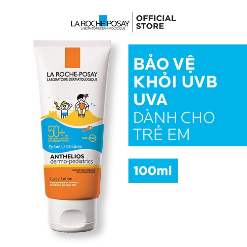 Kem chống nắng dạng sữa  dành cho trẻ em  SPF50+ UVB & UVA La Roche-Posay Anthelios Dermo Kid 100ml | BigBuy360 - bigbuy360.vn