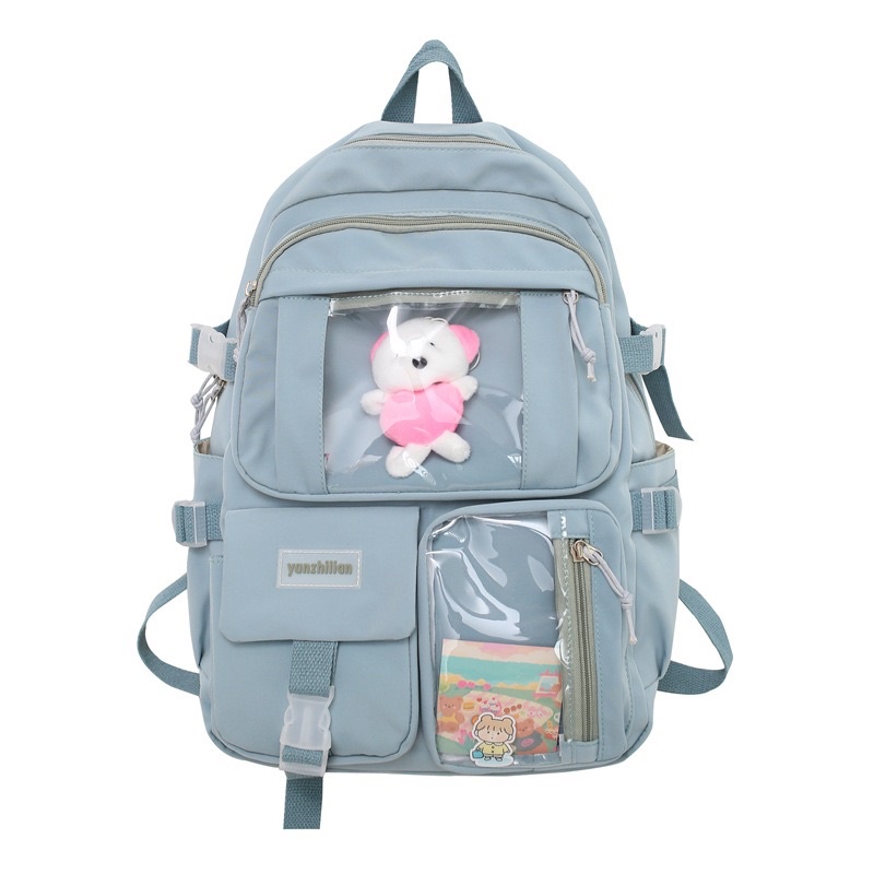 Balo Hàn quốc Siêu nhẹ Chống Thấm, Chống Nước, Balo ulzzang hàn quốc phối trong suốt we are young