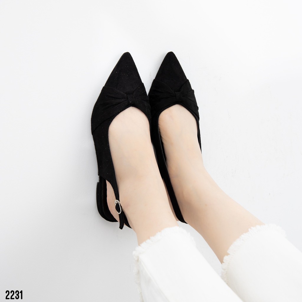 Giày Búp Bê Quai gài da lộn MWC NUBB- 2231