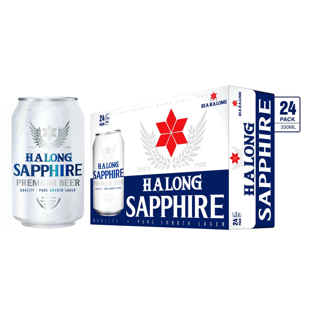 Thùng Bia Hạ Long Sapphire 24 Lon 330ml