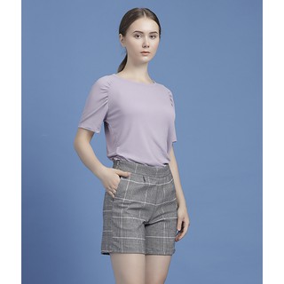 Áo thun cổ tròn nữ Callia Rosa tee tay lửng (Tím nhạt/Xanh)