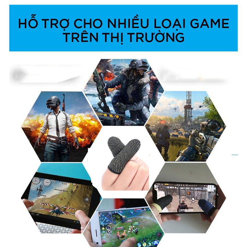 Găng tay chơi game Mobile trên điện thoại như Pubg, FOG GT03 - Chống mồ hôi tay, tăng độ nhạy cảm ứng