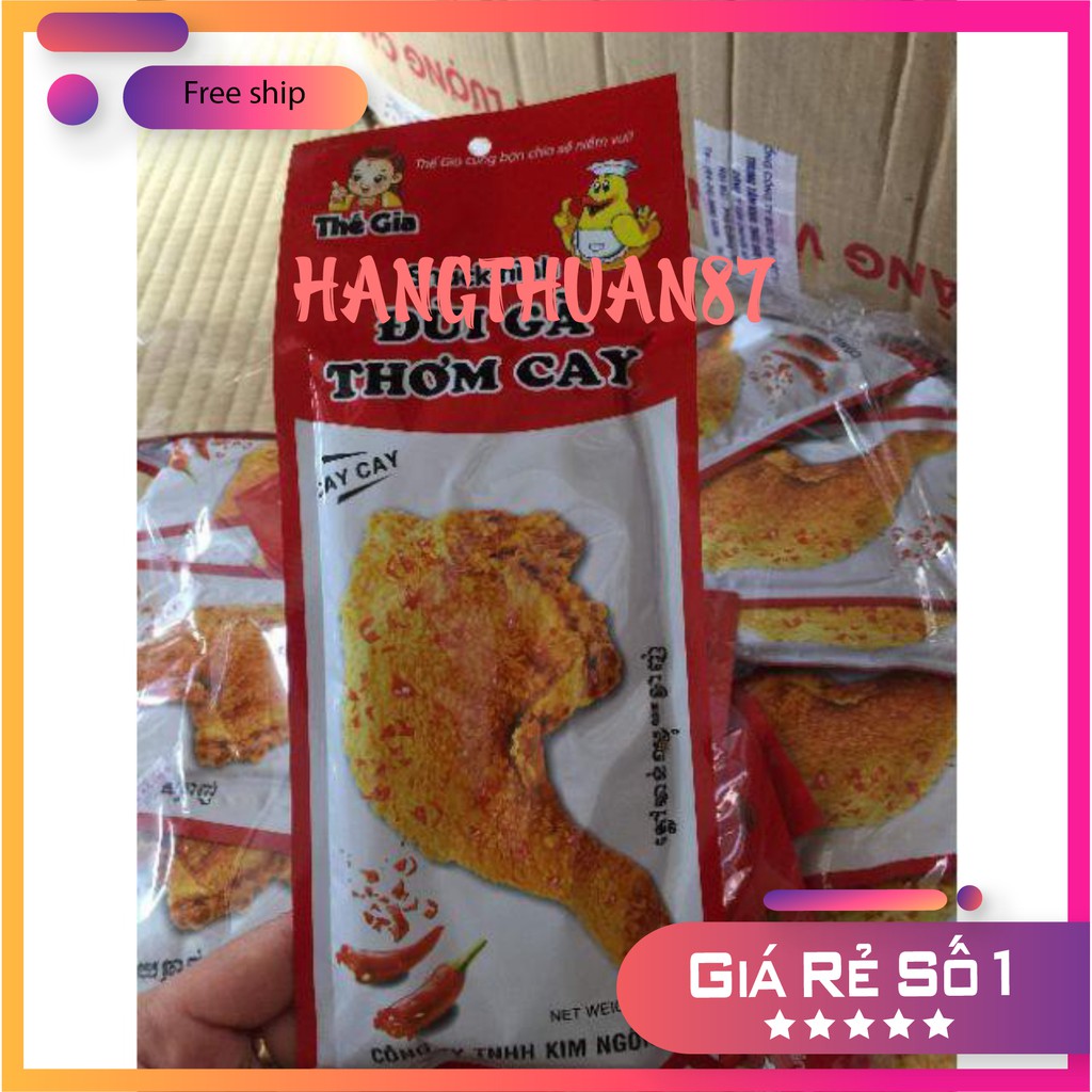 Bịch Snack Đùi Gà Thơm Cay 30 Gói Có Màu Đỏ