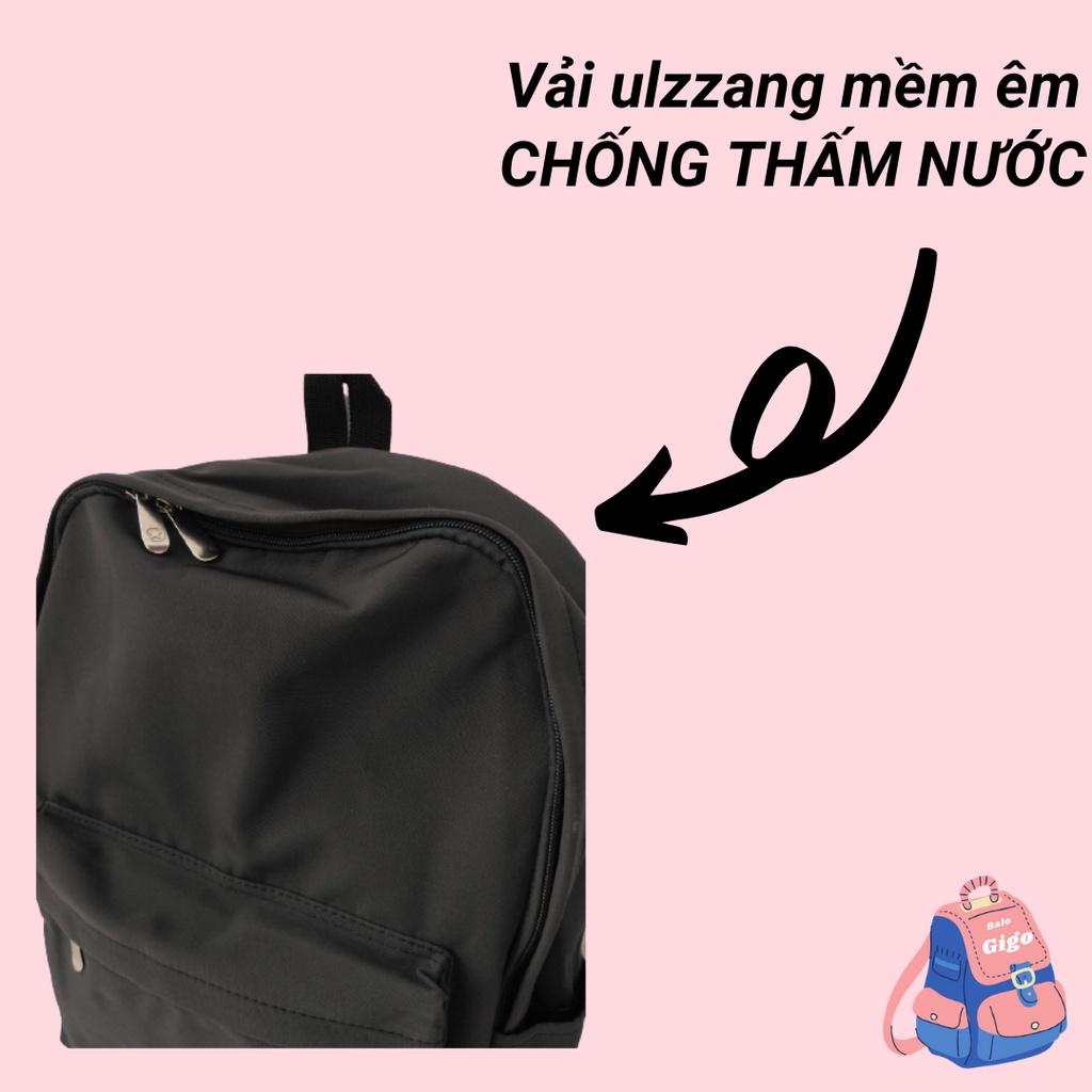 Balo Basic đơn giản màu đen cho học sinh sinh viên đi học G215 - BaloGigo