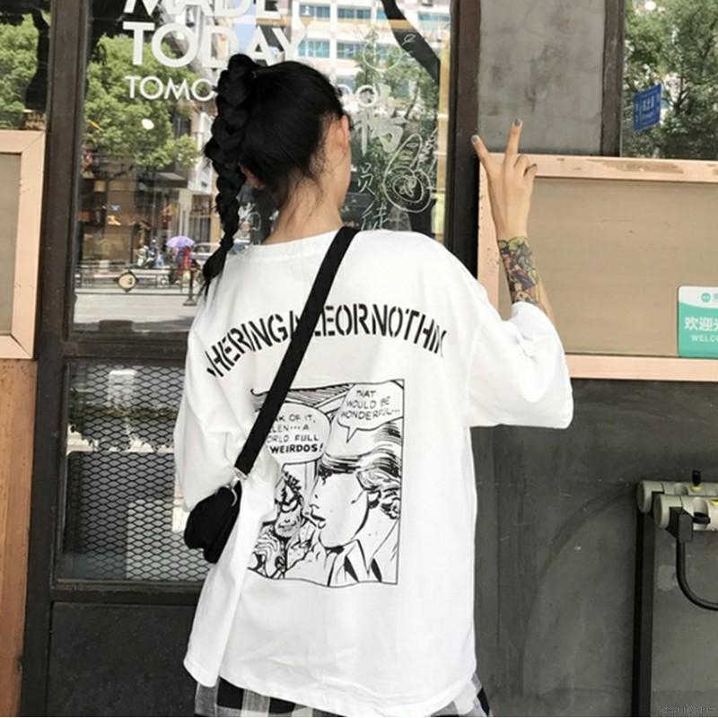 Set áo thun cổ tròn tay ngắn in họa tiết hoạt hình + quần dài caro thời trang cho nữ | BigBuy360 - bigbuy360.vn