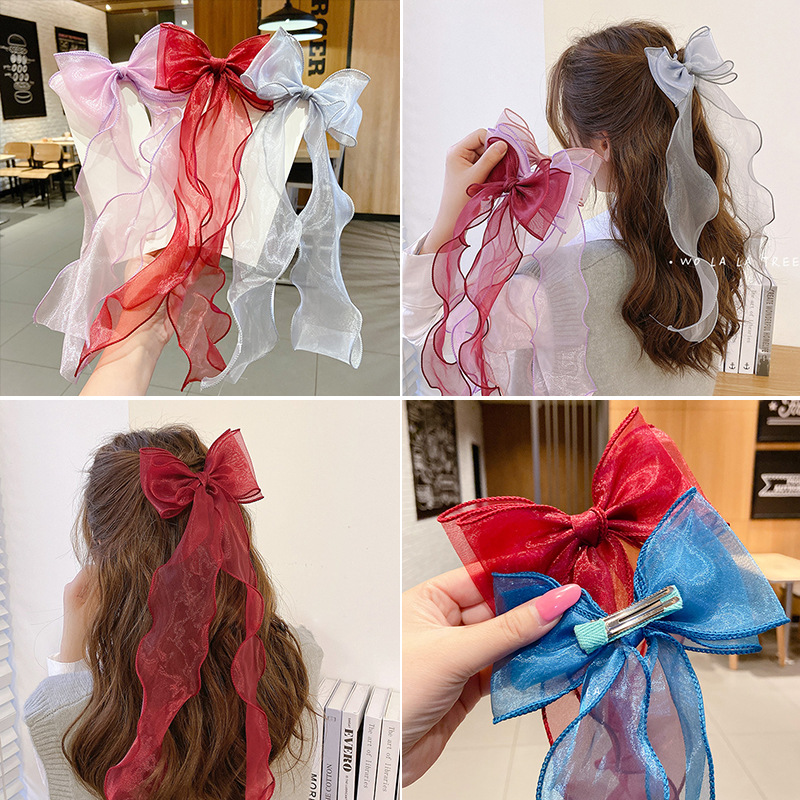 Kẹp Tóc Nơ Thả Dài Dịu Dàng Dễ Thương J20121801