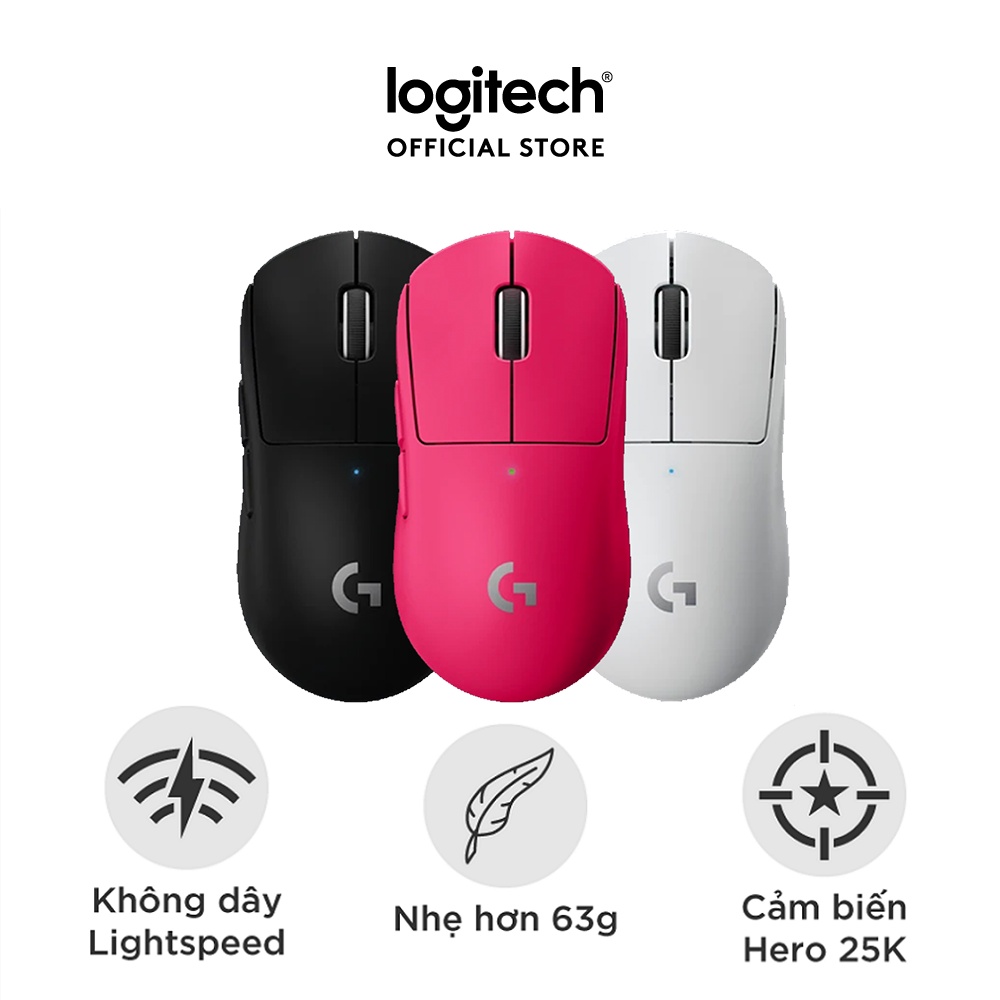 Chuột game không dây Logitech G Pro X Superlight - Siêu nhẹ, 5 nút lập trình, pin lâu