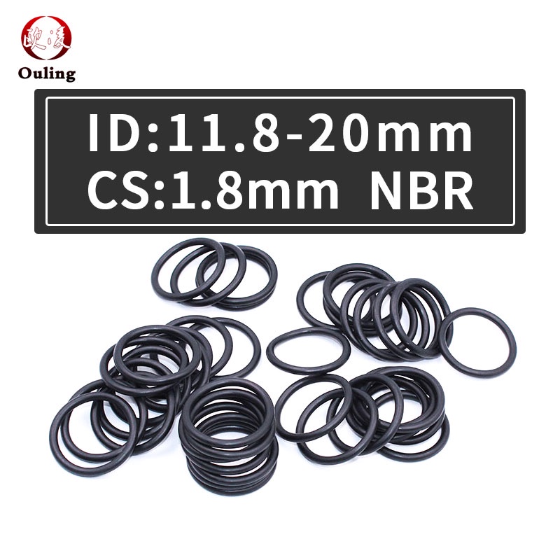 Set 50 Vòng Đệm Cao Su Dày 1.8mm ID11.8 / 12.5 / 13.2 / 14 / 15 / 16 / 17 / 18 / 19 / 20 * 1.8mm