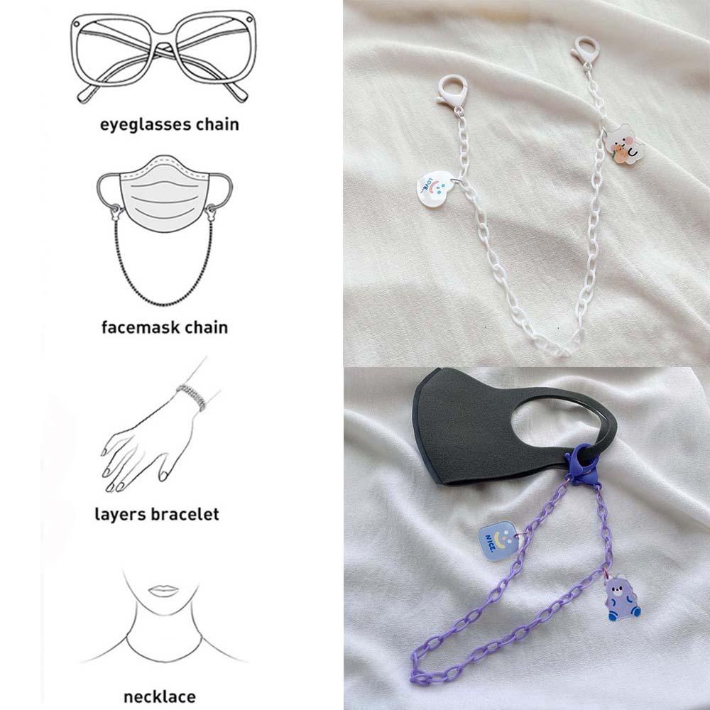Dây Đeo Giữ Mắt Kính Bằng Acrylic Họa Tiết Hoạt Hình Chống Thất Lạc Tiện Dụng