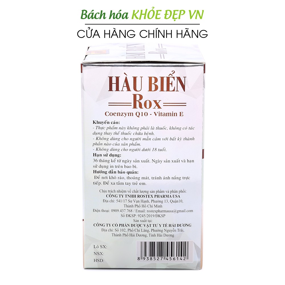 Tinh chất Hàu Biển tăng cường sinh lý nam, bổ thận, tráng dương - 30 viên [Hàu Biển ROX Trắng]