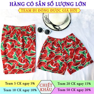 Quần Hawai, quần trái cây đi biển mẫu dưa hấu, vải kate cotton