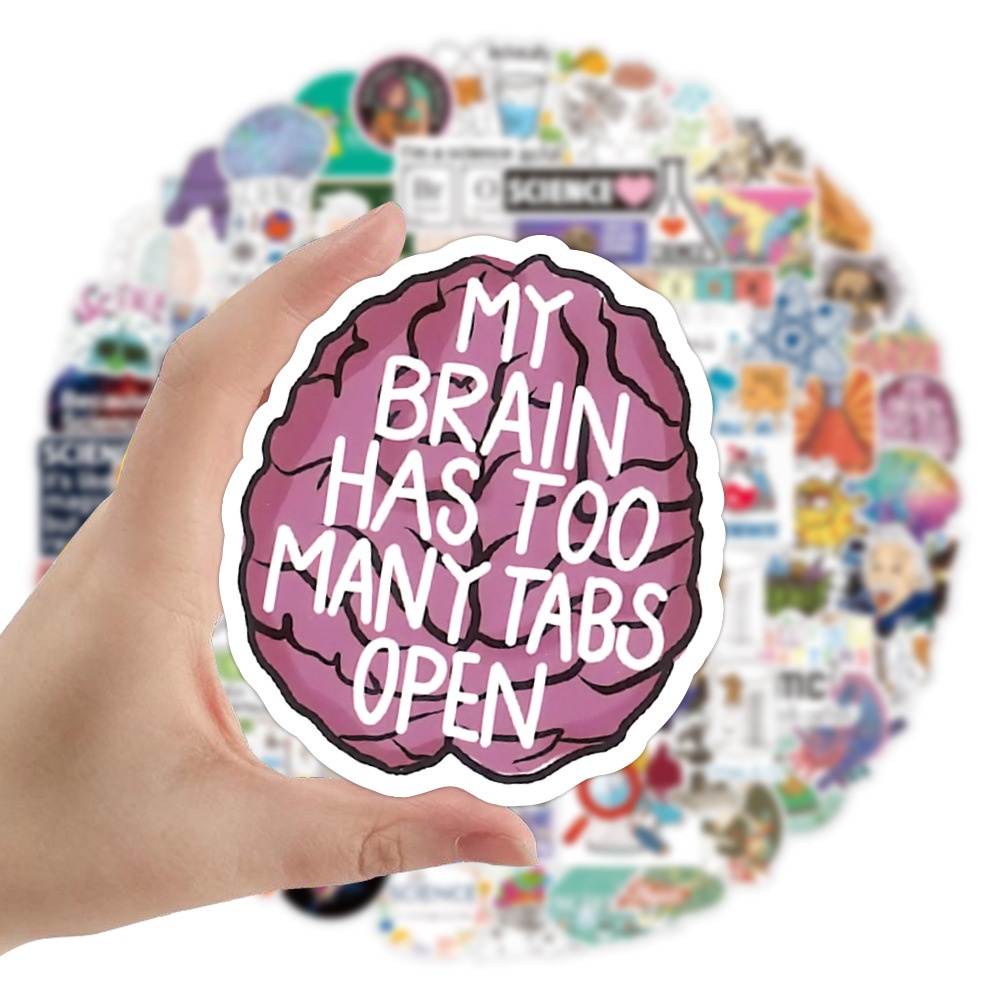 Set 100/50/25/10 miếng dán trang trí vật lý khoa học chuyên dụng