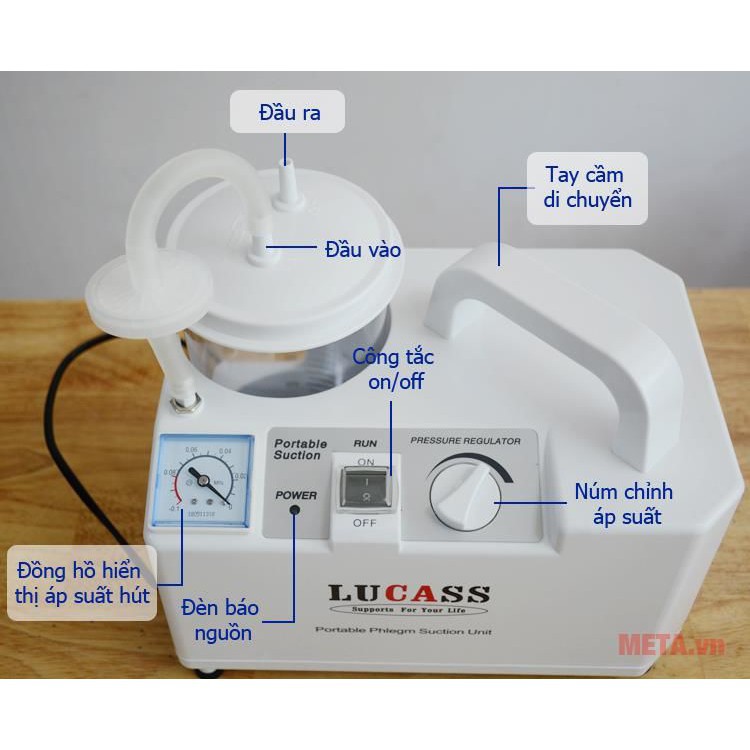 Máy hút dịch 1 bình Lucass SS-6A(HÀNG CHÍNH HÃNG )