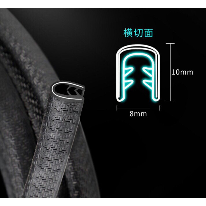 Cuộn 5m gioăng cao su chữ U lõi thép cho xe hơi 4-5 chỗ