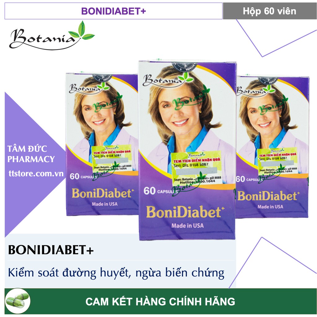 Viên Uống BONIDIABET Hộp 60 viên - Ổn định đường huyết, ngừa biến chứng bệnh tiểu đường!