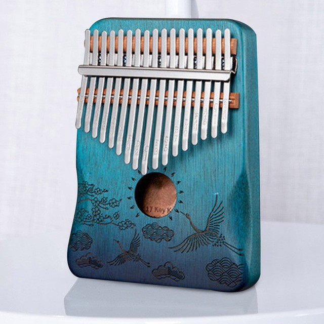 Đàn kalimba 17 phím -Thump Piano gỗ Mahogany Hạc Xanh DF-312