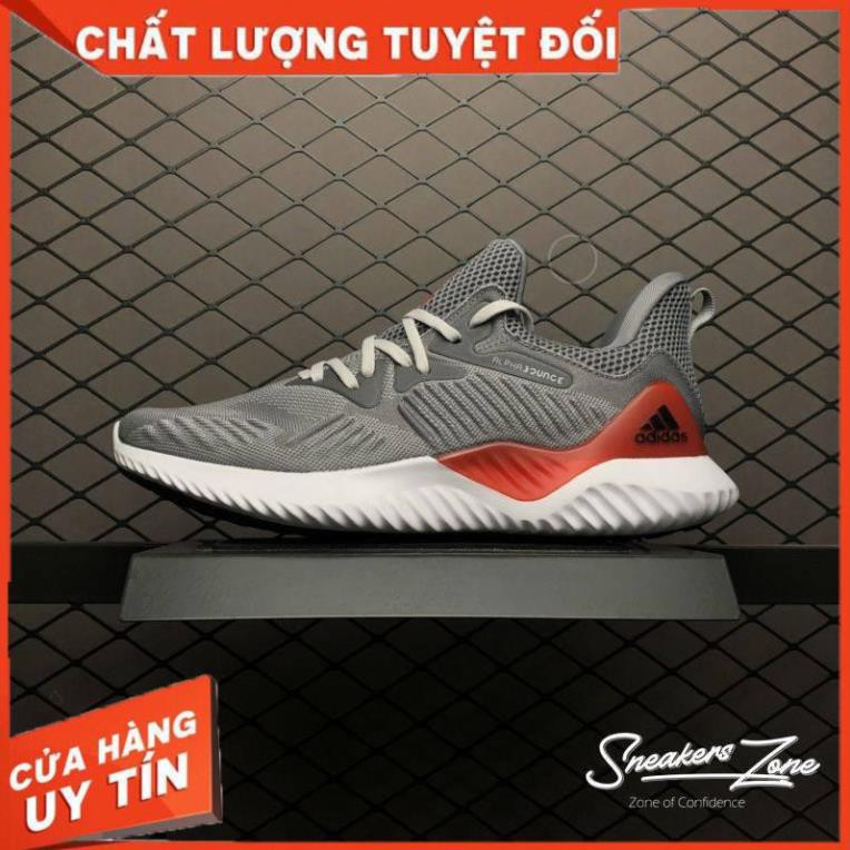 𝐓ế𝐭 (FREE SHIP + HỘP + QUÀ) Giày thể thao sneaker nam nữ ALPHABOUNCE Beyond 2018 Grey White Red Xám đế trắng đỏ