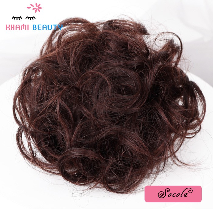 Búi tóc giả nữ Hàn Quốc, tóc giả búi xoăn tự nhiên, đủ màu