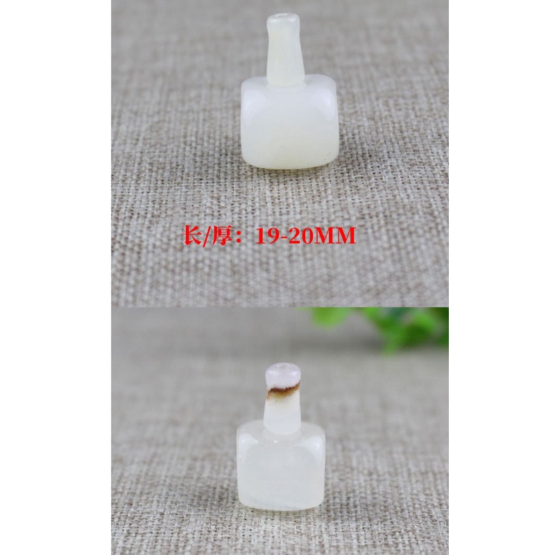 Hạt Đá Ngọc Bích Trắng Hình Đầu Phật Dùng Làm Vòng Tay/Vòng Tay Phong Cách Phật Giáo