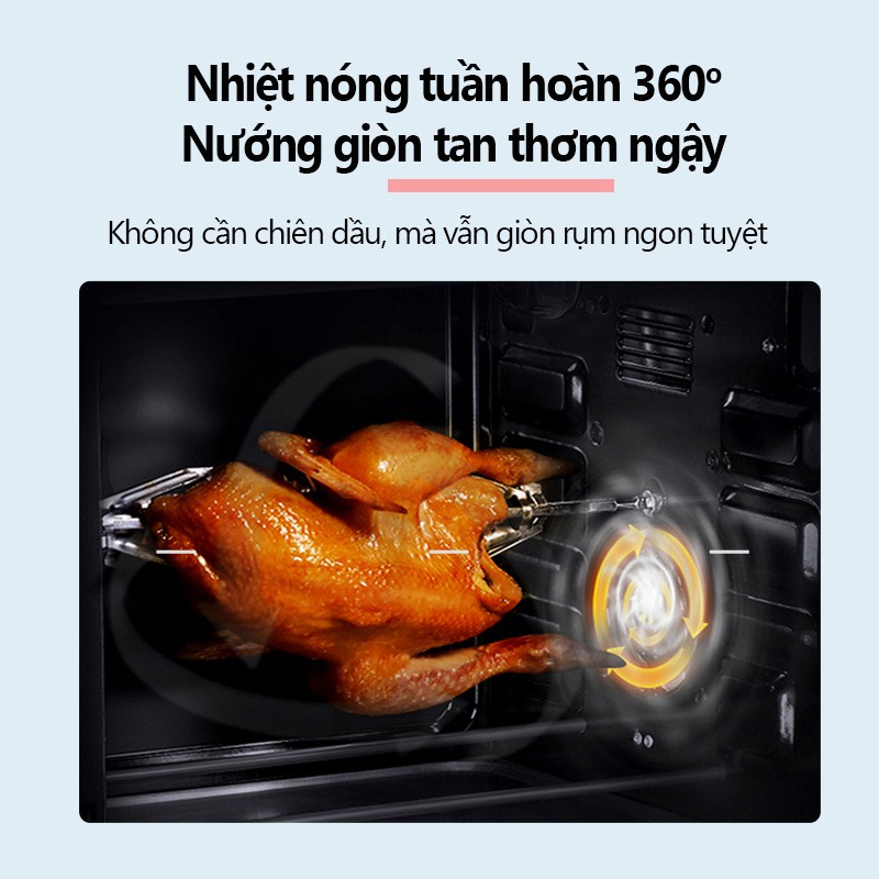 Nồi chiên không dầu Ramlly 12L - Bảo hành 12 tháng, lò nướng đa năng 1500W cho gia đình