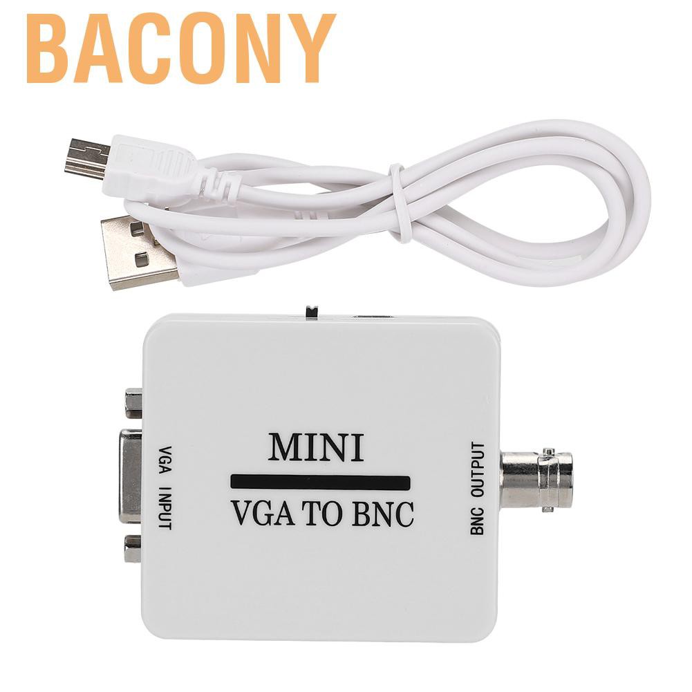 Bacony Mini HD VGA to BNC 1920 X 1080 USB Video Converter for HDTV Monitors TVs Computers