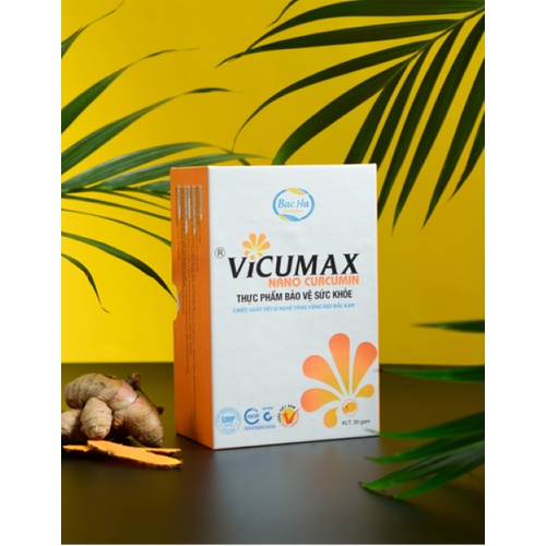 Vicumax Nano Curcumin dạng bột hộp 20gr - Tinh chất nghệ vàng, hỗ trợ dạ dày, đẹp da, tăng cường sức khỏe - VI0HB020