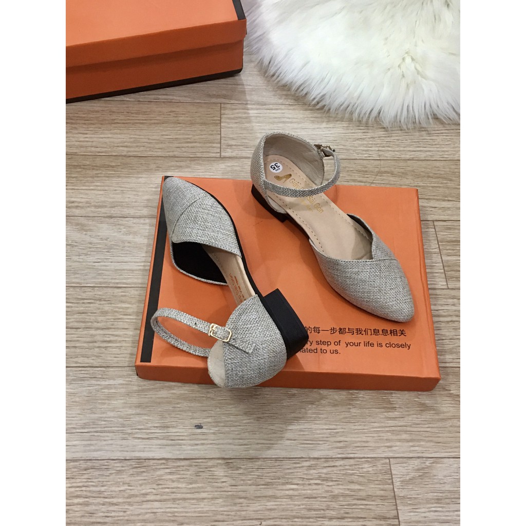 Dép quai hậu vá mũi chất vải dạ êm chân - ảnh chụp thật 100%