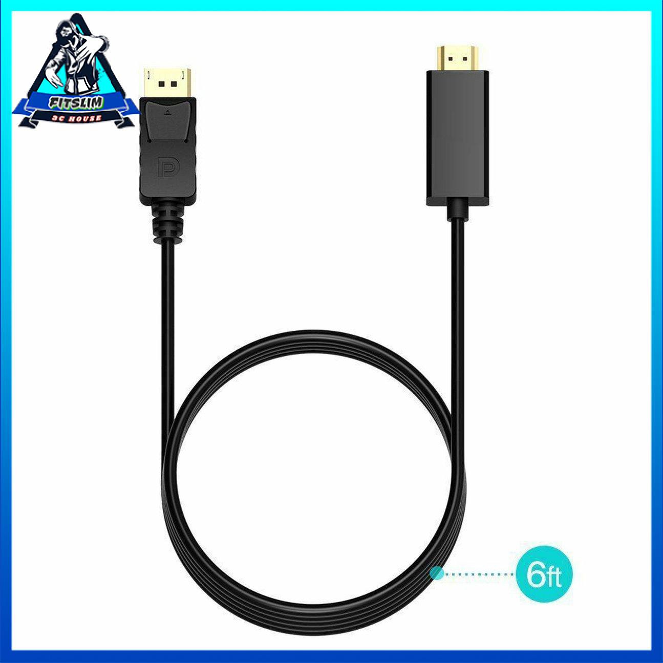 Dây cáp chuyển đầu 6FT DisplayPort DP sang HDMI 1.8 mét siêu dài