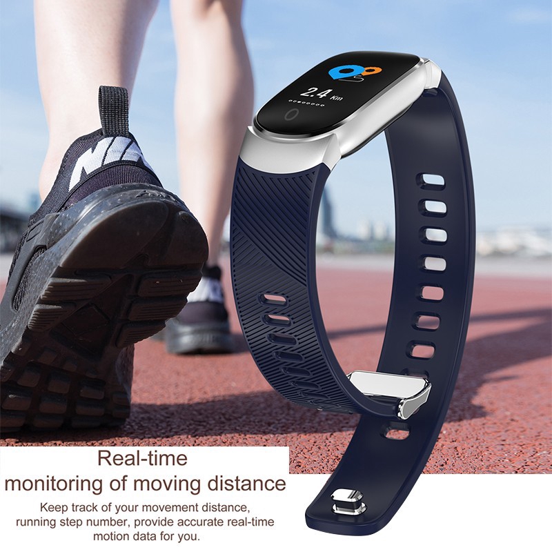 Smart Heart Rate Sports Health Watch Fitness Tracker Smart Band Weather Hiển thị Huyết áp Heart Rate Monitor Fitness Tracker Đồng hồ đeo tay thông minh Vòng đeo tay nam không thấm nước Berjalan BSW8