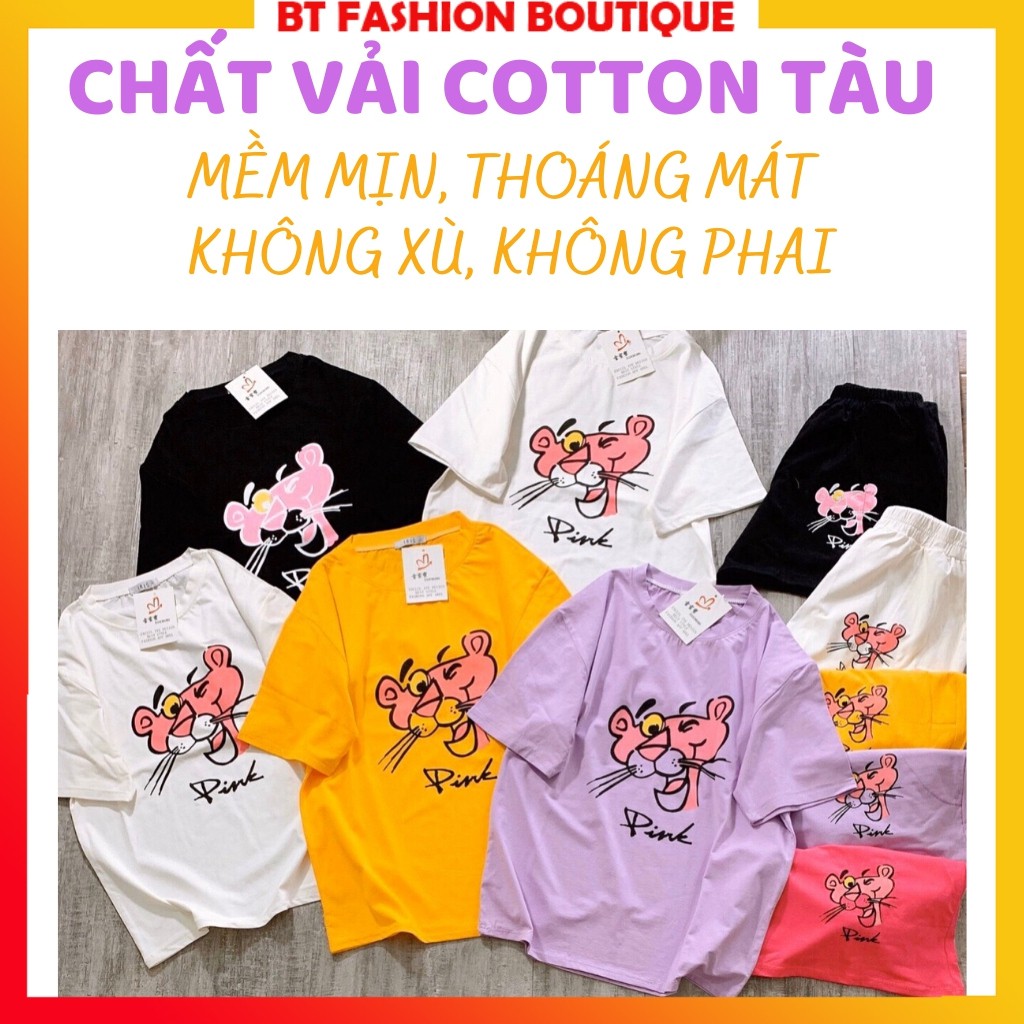 Đồ bộ nữ PINK Báo hồng PK001 from dáng áo thụng, vải mịn đẹp | BigBuy360 - bigbuy360.vn