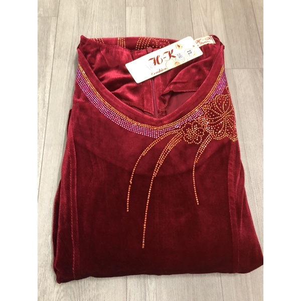 ĐẦM DẠ HỘI TRUNG NIÊN VẢI NHUNG CAO CẤP M116