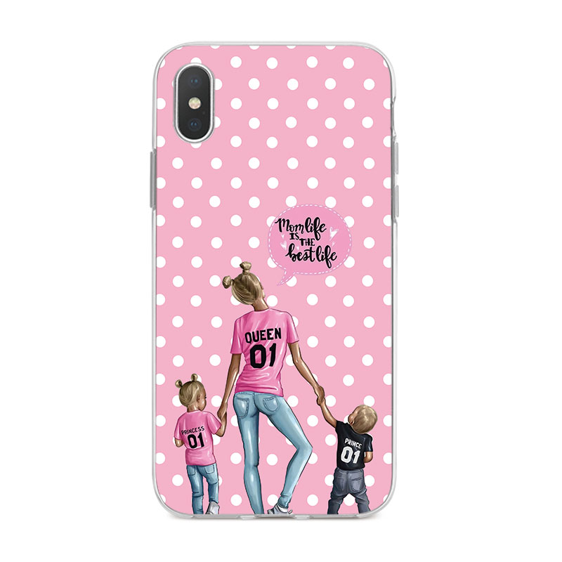 Ốp Lưng iPhone X 6 6s 6Plus 6s Plus 7 7Plus 8 8Plus 5 5s SE TPU mềm Case Thời trang mẹ bé