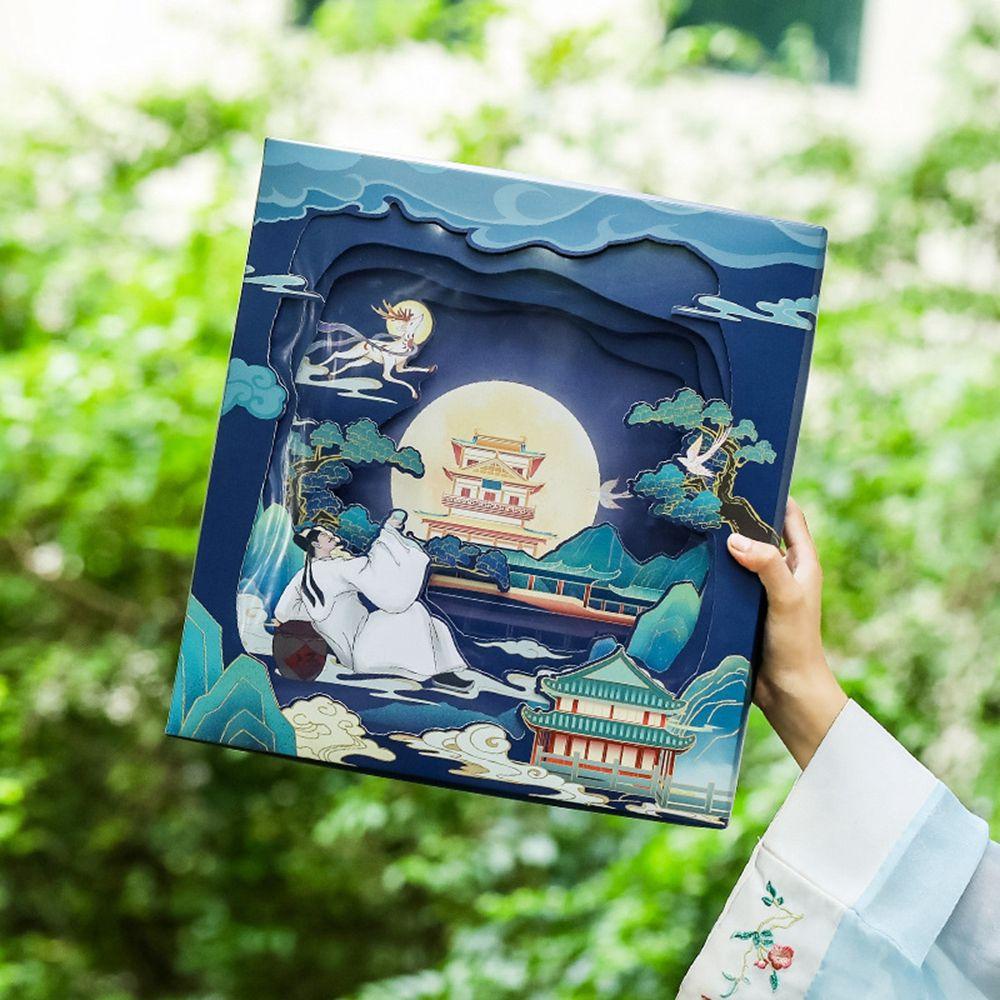 Hộp Đựng Bánh Quy Hiệu Ứng 3D Sang Trọng Phong Cách Trung Hoa