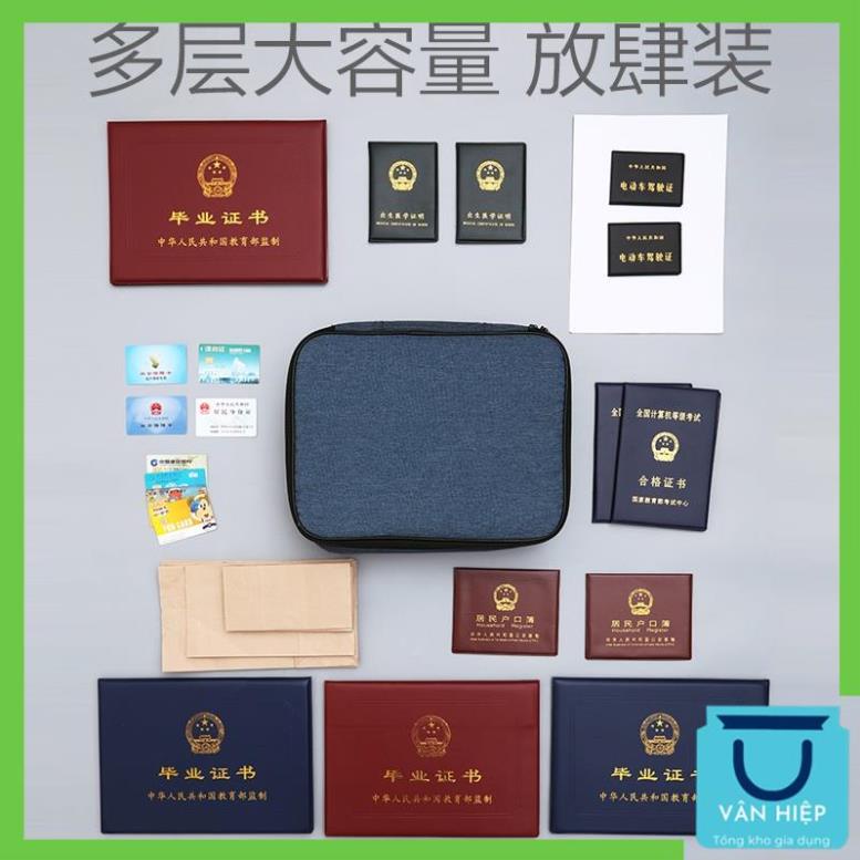 Túi đựng tài liệu nhiều lớp xách tay, hộ chiếu đa năng du lịch, bao bảo vệ đồ, thẻ
