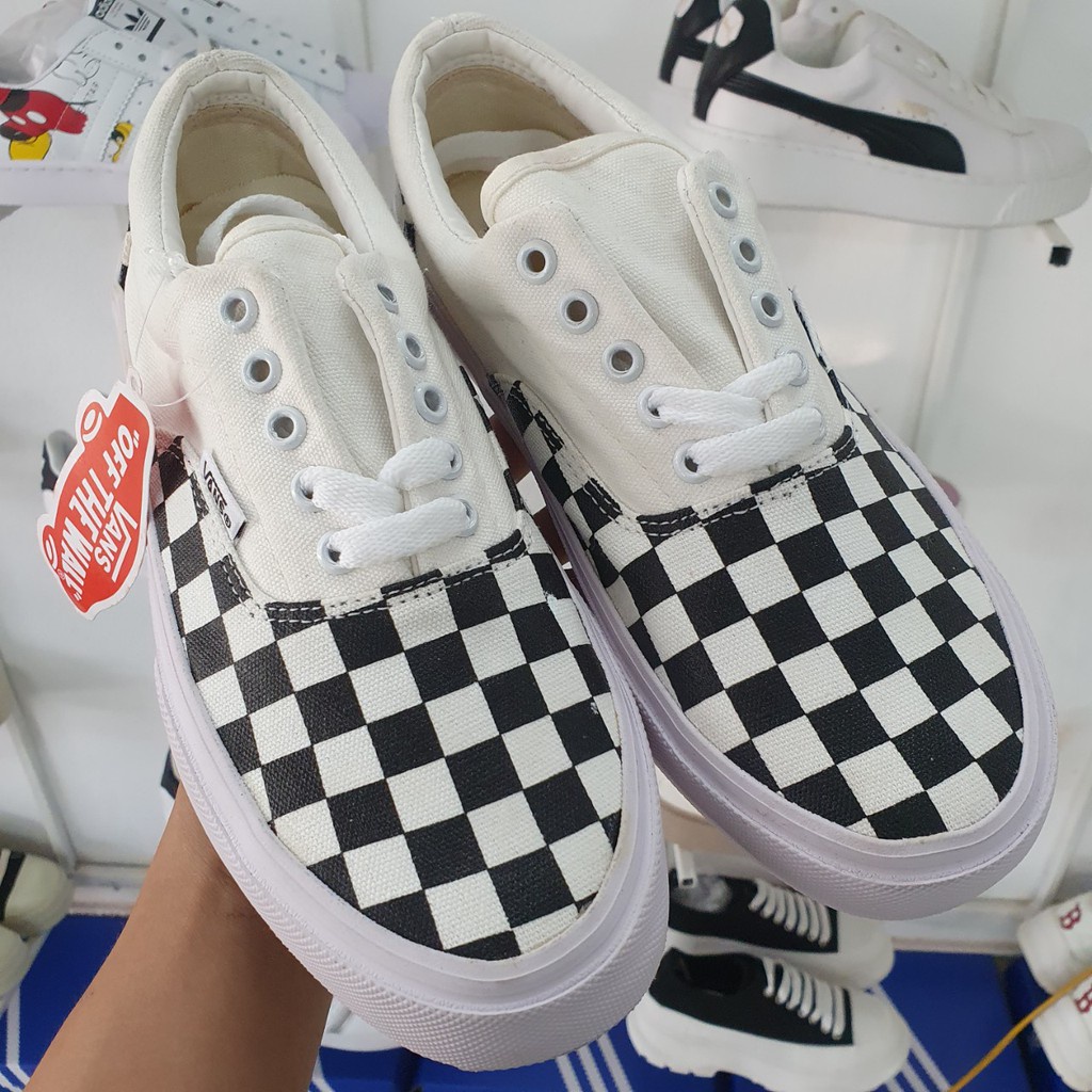 Giày 𝐕𝐀𝐍𝐒 caro buộc dây Cao Cấp nam nữ giá rẻ - Giày thể thao sneaker nam nữ 𝐕𝐀𝐍𝐒 caro classic Full Box