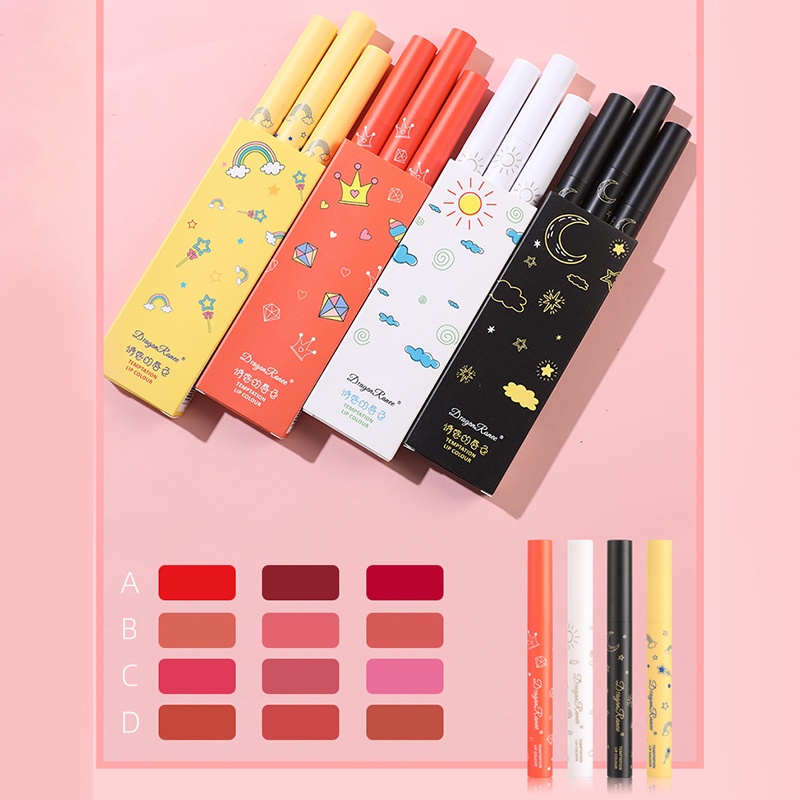 Bộ Ba Son Môi Dạng Bút Chì Màu Nhung Lì Tiện Lợi JP5