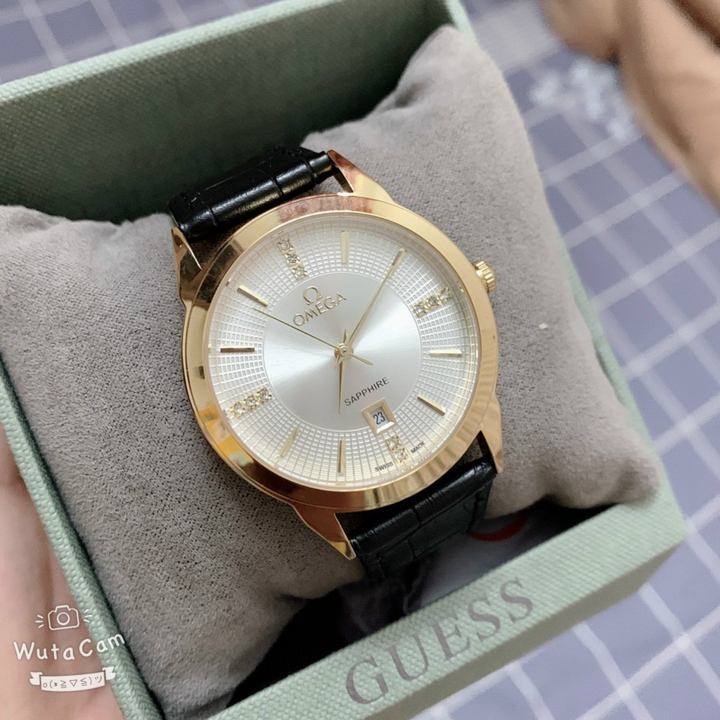 Đồng hồ Nam O.M.E.GA, dây da mềm, size 40, thẻ bảo hành 12 tháng- Đồng hồ Omega Nam