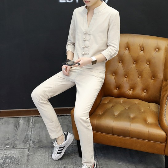 (XẢ HÀNG ) Bộ Quần Áo Đũi Nam Dài Tay,  bộ đũi nam chất cực thích mặc là mê !!!(phong cách khác biết) | BigBuy360 - bigbuy360.vn