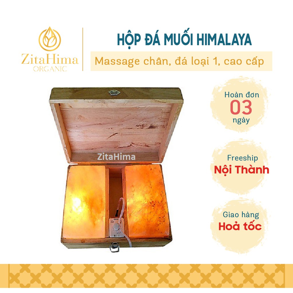 Hộp đá muối ZitaHima massage chân cao cấp, nguyên khối