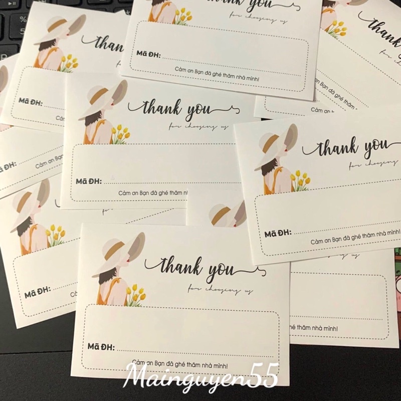 Tem dán Thank You , Tem Ghi Mã Đơn