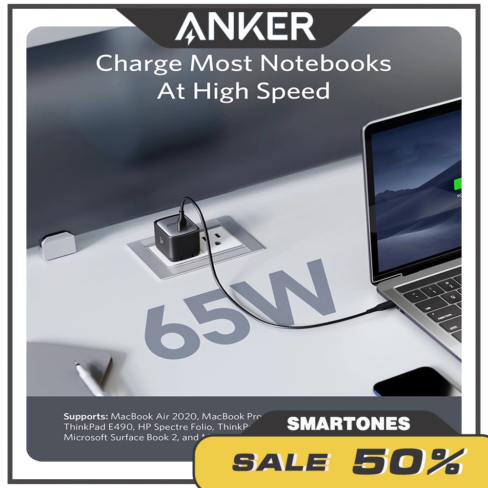 Sạc ANKER PowerPort 715 Nano II 65W 1 cổng USB-C PiQ 3.0 tương thích PD - A2663 - BH 18 tháng