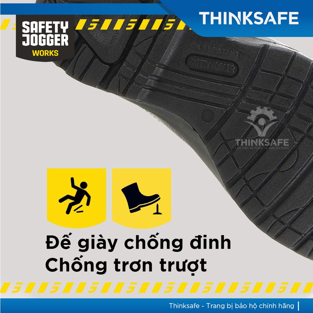 Giày bảo hộ lao động nữ Safety Jogger Bestgirl S3 da tự nhiên, chống đinh, chống dập ngón, chống trượt, chống thấm nước