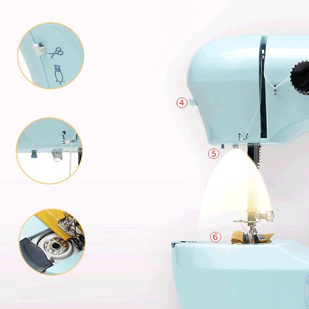 Máy May Điện Cầm Tay Với Bàn Mở Rộng Có Thể Thay Thế Kim Cho Hộ Gia Đình Mini Với Cuộn Dây Giao Hàng Nhanh Tận Nơi