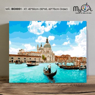 Tranh số hóa tô màu theo số BC0051 Tranh phong cảnh Venice - Hòn ngọc Adriatic