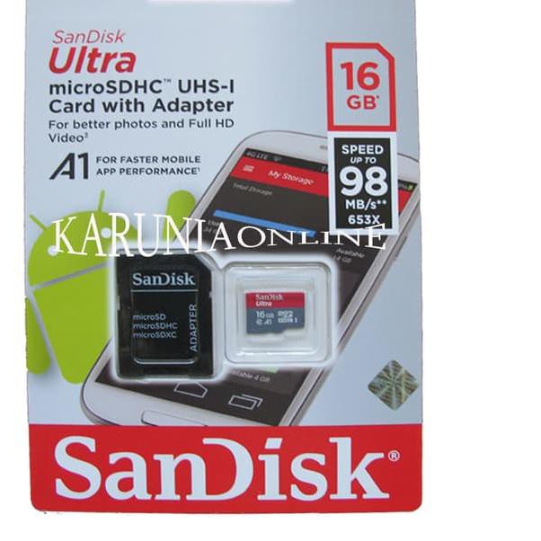 Linh Kiện Điện Tử Microsdhc Sandisk Ultra Uhs-1 A1 16gb Lên Đến 98mb / S